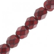 Abalorios facetadas cristal Checo Fire Polished 4mm - Snake color Jet deep red